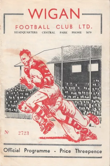 Wigan v Halifax Rugby League Programme (23/3/57)