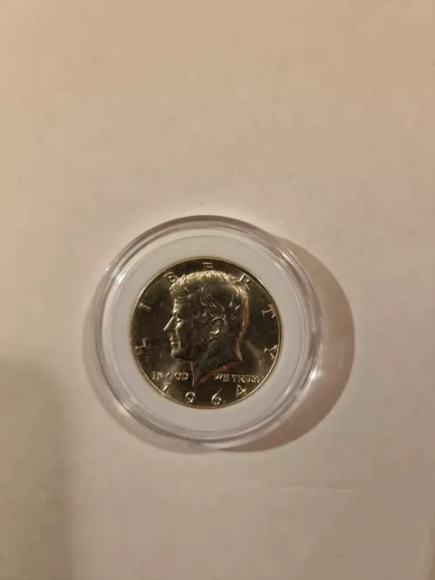 1/2 Half Dollar 1964 Kennedy USA 900er Silber in Münzkapsel.