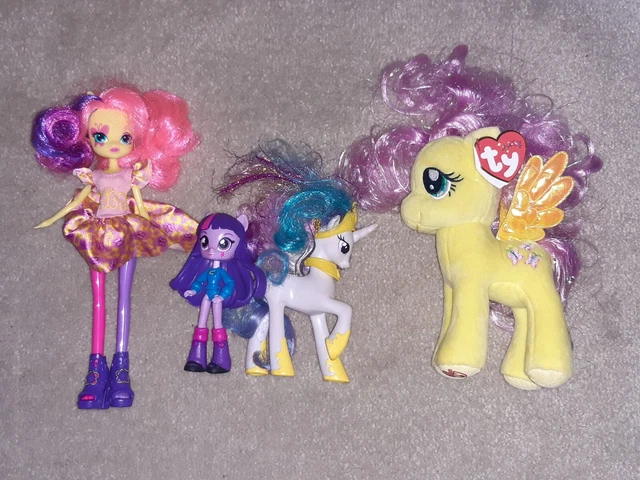 LOT My Little Pony Hasbro 2016 - Princesse Célestia & Fluttershy, Figurines Cheval Licorne