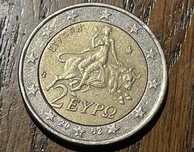 2 Euro Grichenland EUROPA 2002 mit S im Stern seltene Fehlprägung.