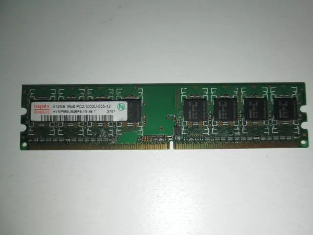 Memoria RAM Hynix DDR2 512 MB 1Rx8 PC2-5300U-555-12 HYMP564U64BP8