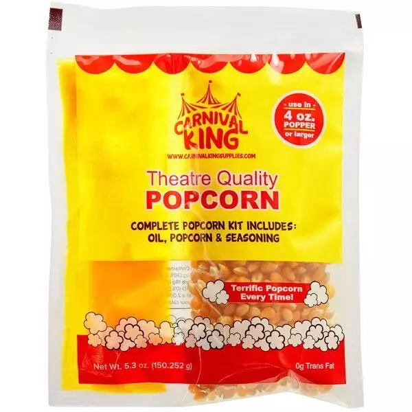 Carnival King All-In-One Popcorn Kit for 4 oz. Popper 48 Case Popcorns Snack