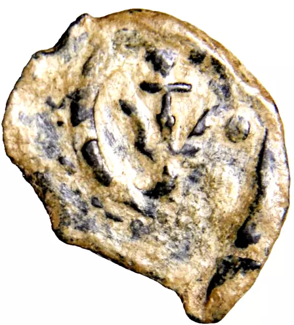 VERY INTERESTING FLAN Judaea, Hasmonean Kingdom Widow Mite Lepton Coin Quality