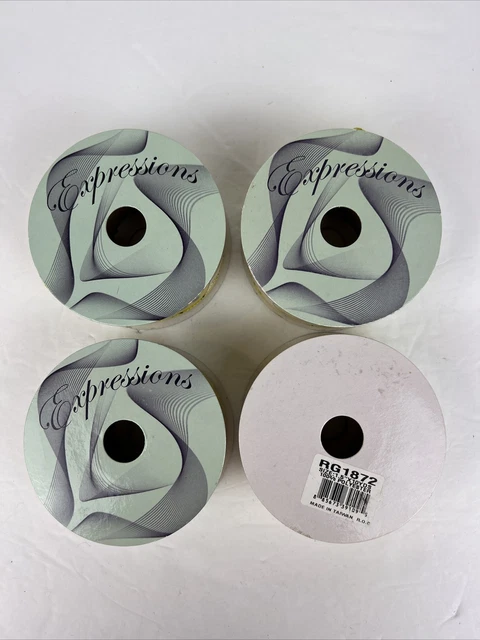 "Cinta de 4 rollos Expressions cara sonriente poliéster vintage 10 yardas cada uno x1,5"""