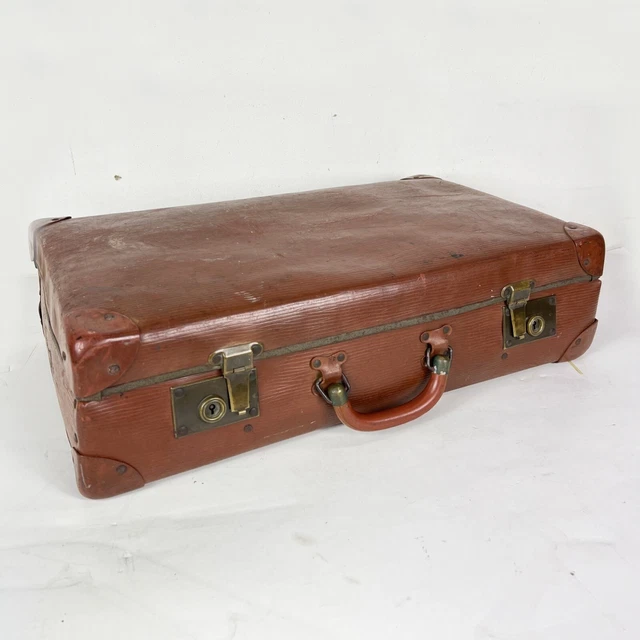 Valise Vintage Cuir Marron Italie Années 60 - Rigide, 69x39x18cm, 4kg