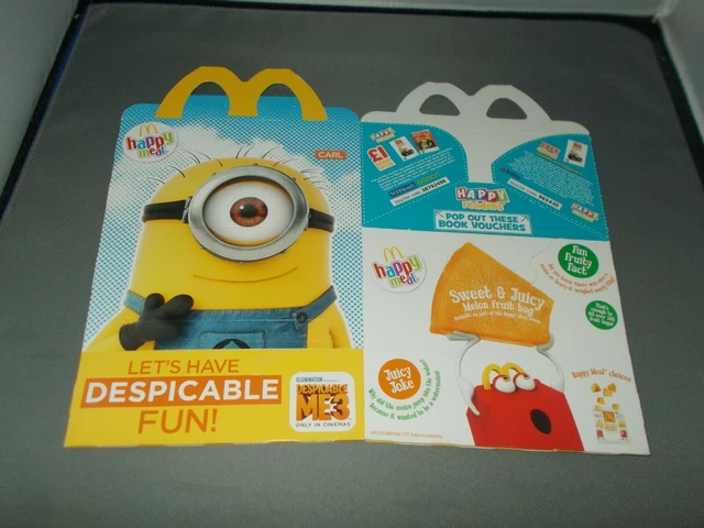 McDonalds happy meal empty box Despicable me 3 minions Carl Minion 2017