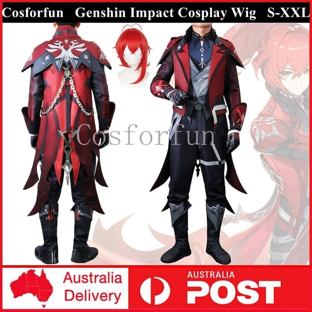 Genshin Impact Diluc Ragnvindr New Skin Cosplay Costume Outfits Halloween Carnival Suit