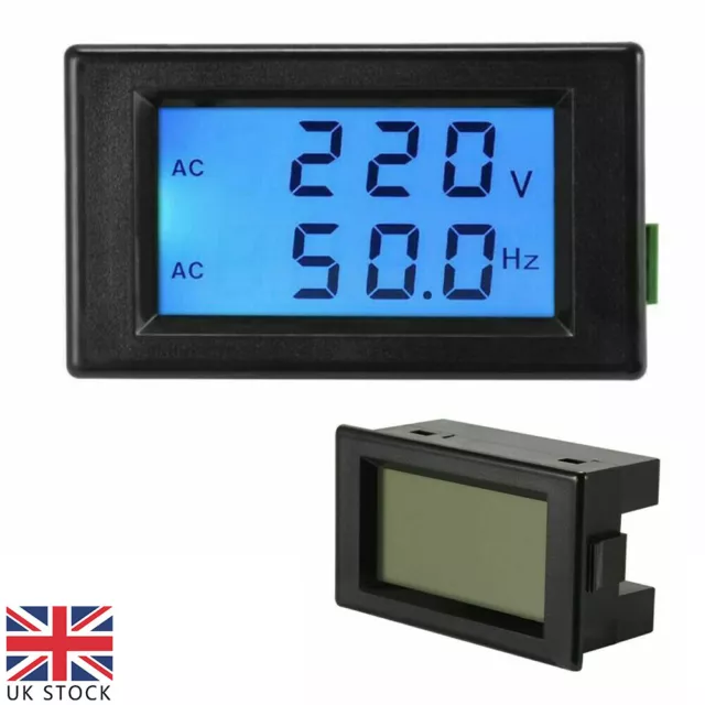 AC LCD Digital Volt Frequency Power Voltage Meter 300V Monitor Voltmeter Ammeter