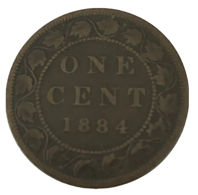 1884 Canada One 1 Cent Canadian Rare Coin Large Penny Queen Victoria Bronze KM#7