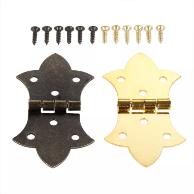 2/10pcs Vintage Flower Hinges for Cabinet,Jewelry Box,Door,Wood Windows,Wardrobe