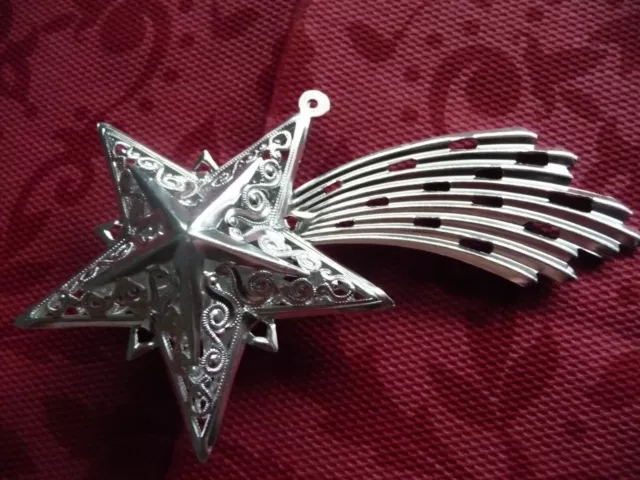 ❤️  Alter Christbaumschmuck Weihnachtsschmuck Stern ECKARTINA Metall silber ❤️