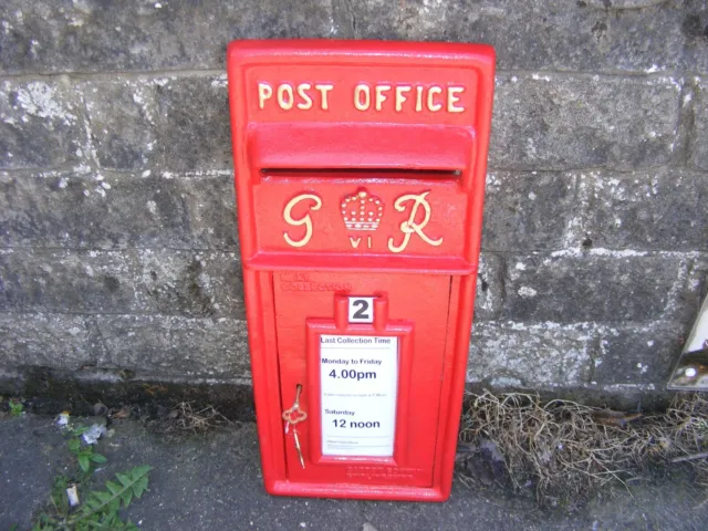 Royal Mail Post Verpackung Vorne Gusseisen Buchstabe 2 Schlüssel Büro Gr Rot Neu
