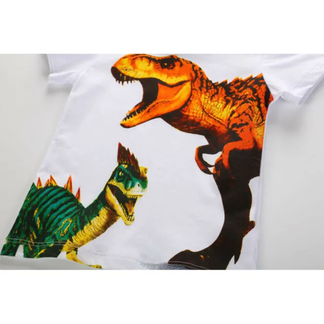 T-shirt top a maniche corte bambini bambini bambini bambine cartone animato stampa dinosauro 3