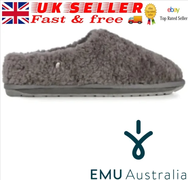 EMU Australia Joy Teddy Ladies  suede slipper Charcoal FREE CARRIAGE