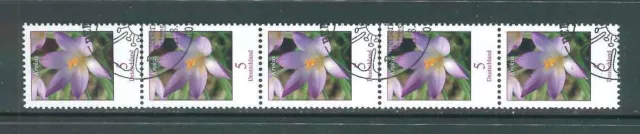 BRD / Bund Rollenmarken Blumen - Mi-Nr. 2480 gestempelt - 5er Streifen