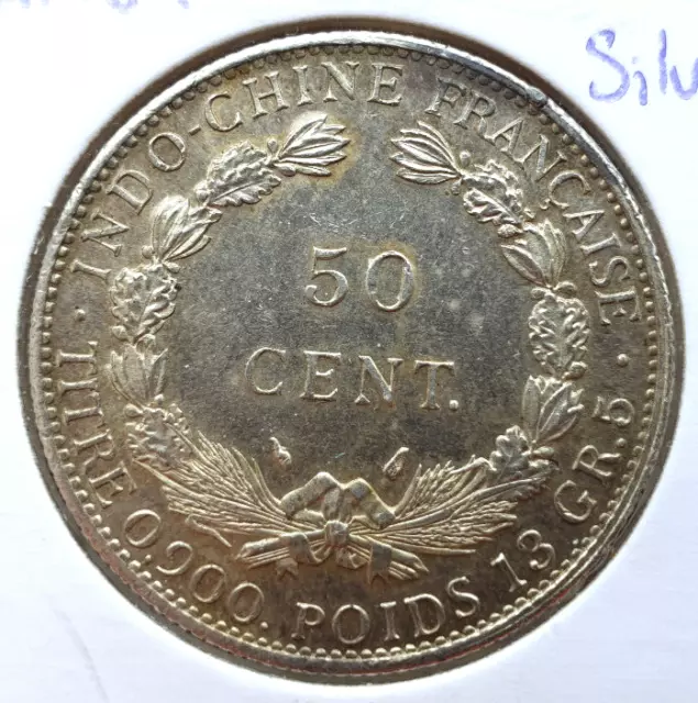 INDOCHINE FRANCAISE, 50 centimes 1936 argent 0.900 SUP+