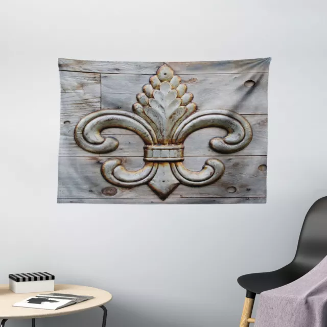 Fleur de Lis Tapisserie Panneau en bois