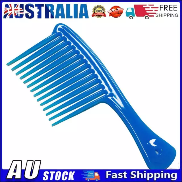 Large Wide Tooth Comb Handle Detangling Reduce Hair Loss Brush Tool (Blue) AU