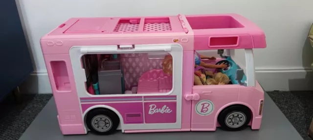 Mattel Barbie Pink 3 In 1 Dream Camper Van Vehicle Playset