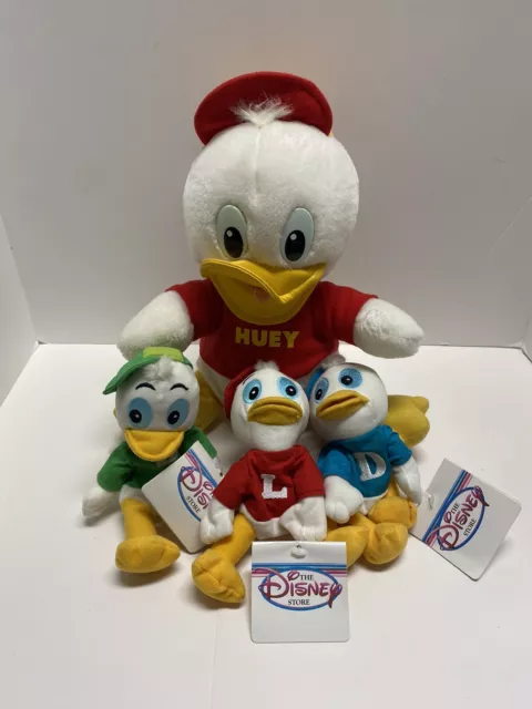 Walt Disney World 3 Dewey Louie Bean Bag Plush Duck Tales 1 Big Dewey