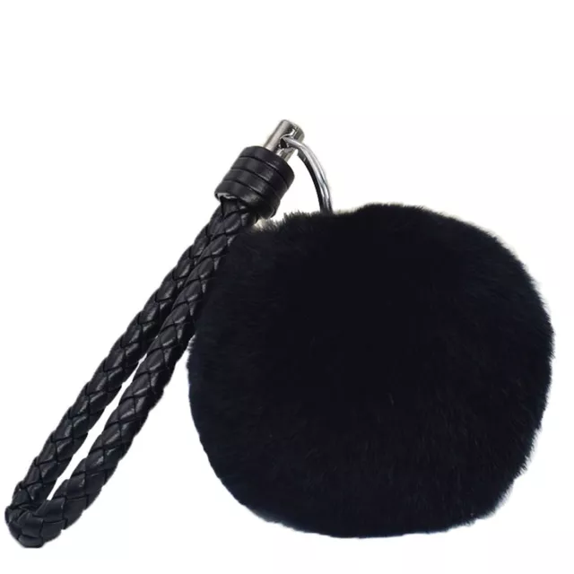 Pom Pom Rabbit Fur Ball Fluffy Ring Handbag Key Chain Bag accessories KeyChain