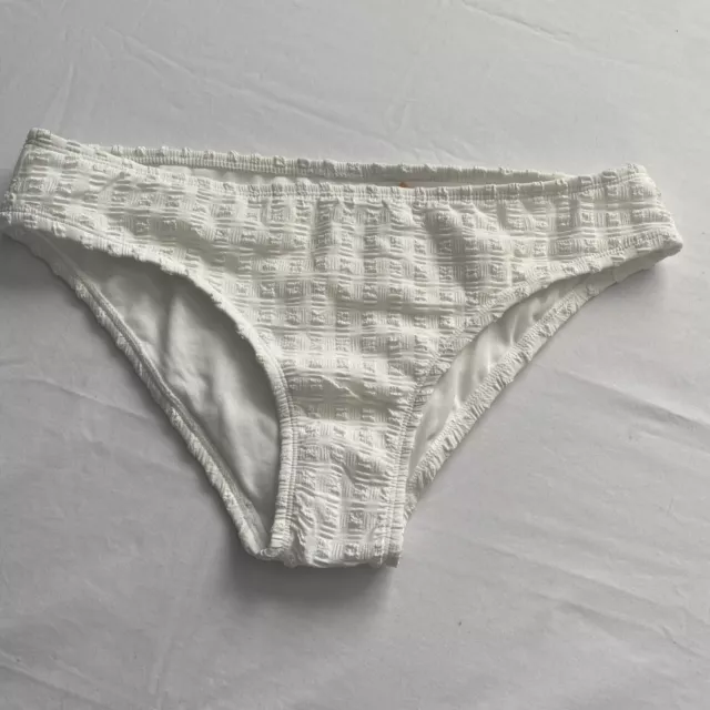 Kona Sol Womens Swim Medium Coverage Hipster Bottom Size Large (12-14) White NWT