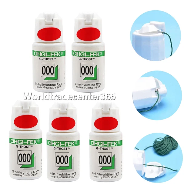 5 Bottles 000# CIHGI-FEK G-THQST Dental Gingival Retraction Cotton Cord Packing