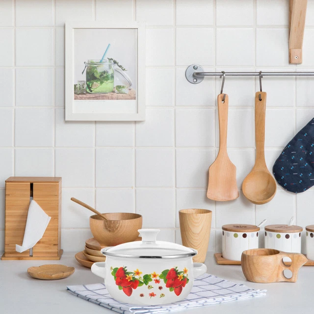 3 ollas pequeñas para cocina, olla esmaltada, sartén apilable, ollas,