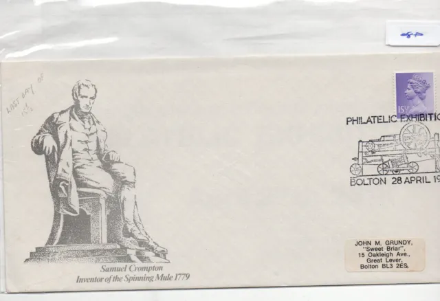 GB - Event Cover (CV080) 1984 - Bolton Philatelic Exhibition - pmk Bolton