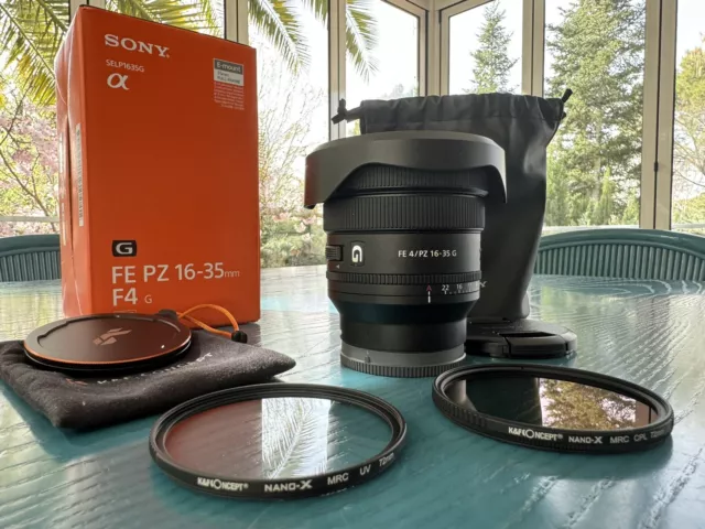 Objetivo sony FE PZ 16-35 mm F4 G +filtros UV+CPL