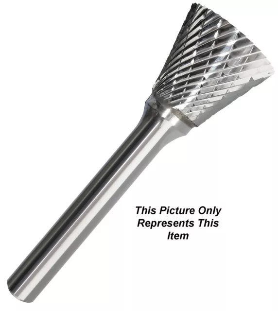 SN-4 Inverted Cone 28Deg Inc 1/2" Diameter Carbide Burr Double Cut