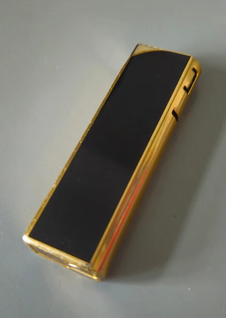 Rare Vintage Colibri Molectric Gold Tone & Black Cigarette Lighter