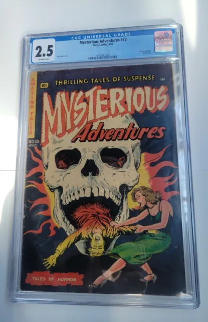 Mysterious Adventures #13 CGC 2.5 1953 Classic Skull Cover