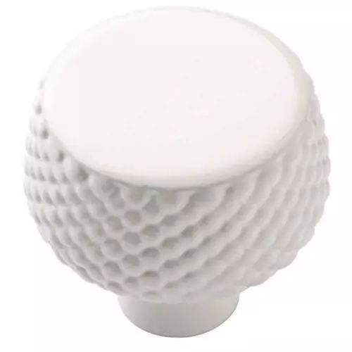 White Country Beaded Round Cabinet Knob, P32520C-W-CP pull hardware