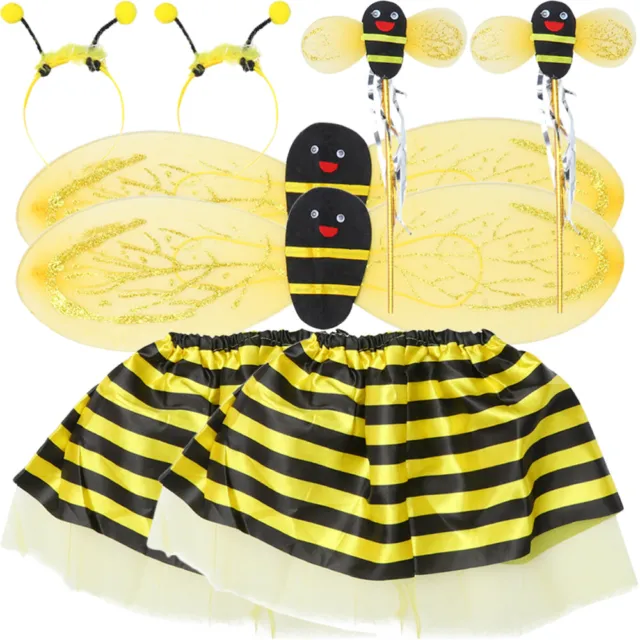 2 Sets Bee Tutu Costume Cosplay Headband Little Props Wing Delicate