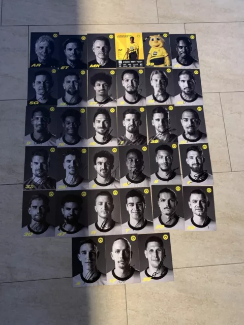 33 x Autogrammkarten Borussia Dortmund BVB 2023-24  Original Signiert Neu