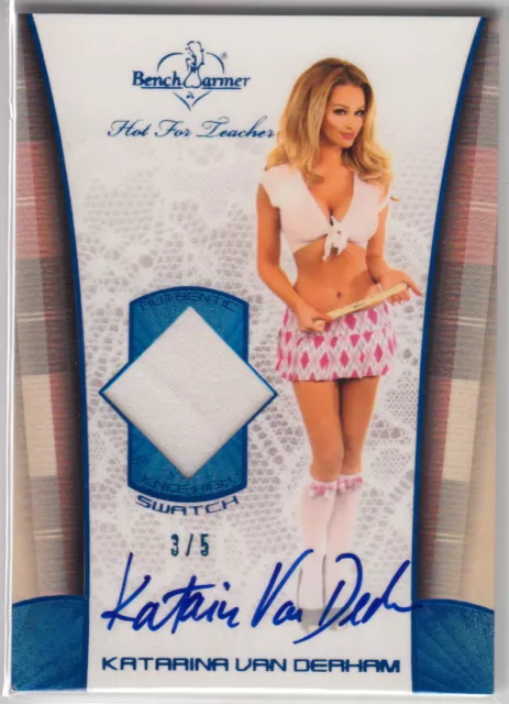 2011 Benchwarmer Knee High Swatch Auto: Katarina Van Derham #3/5 Blue Autograph