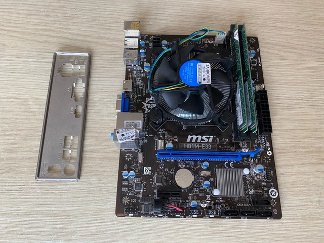MSI H81M-E33 MS-7817 mATX Motherboard LGA1150 i5-4440 CPU Cooler 8GB ...