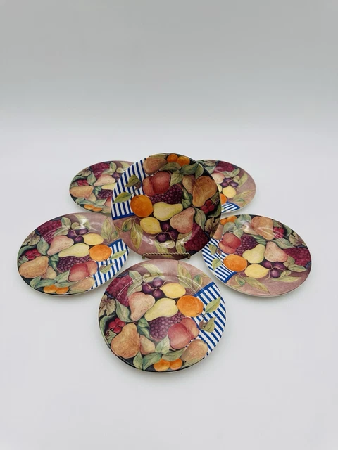 LE HOUX GIEN France Holly Berries Blue Ribbon Lunch/Dessert Plates