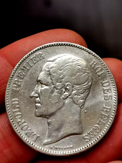 Belgique, 5 Francs argent Léopold 1er 1850 ! 24,82 g