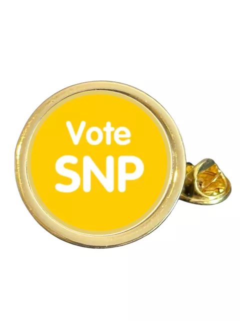 Vote SNP Political Gold Plated Domed Lapel Pin Badge in Bag