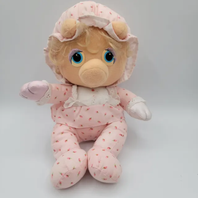 Pampers Muppet Babies Miss Piggy 12" Plush Hasbro Softies Pampers 1985 GUC