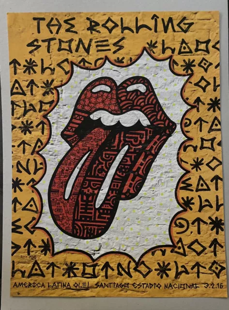 Rolling Stones Concert Poster-America Latina Ole Tour 2016-Santiago