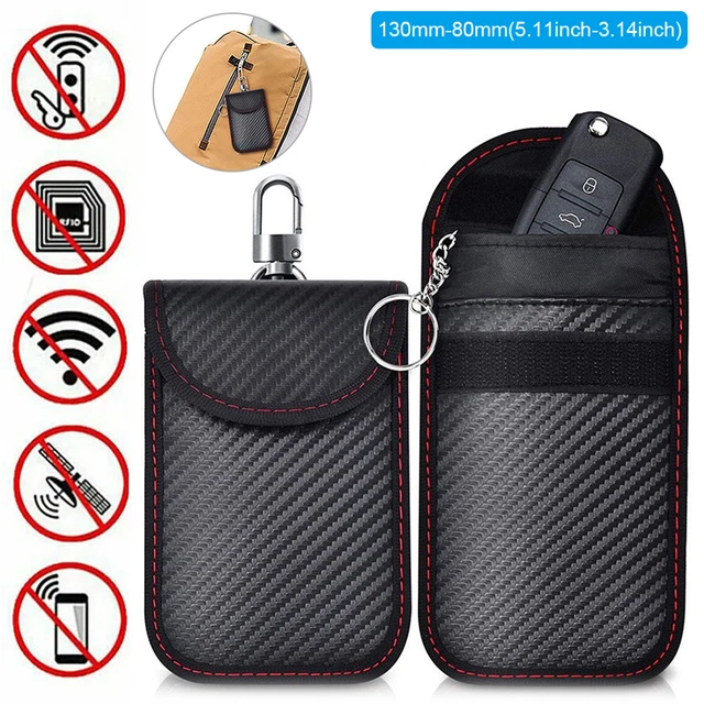 2 CAR KEY Signal Blocker Pouch Faraday Cage Fob Pouch RFID Blocking Bag
