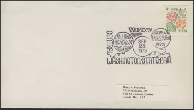 USA: Fiori, Lettera con SSt YAKIMEX'79 Washington