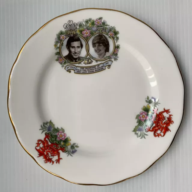 Queen Anne - Bone China - Saucer Plate - Marriage Of Hrh Price Charles  & Diana