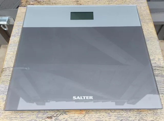 Salter Digital Bathroom Weighing Scales Ultra Slim Tempered Glass Grey Silver