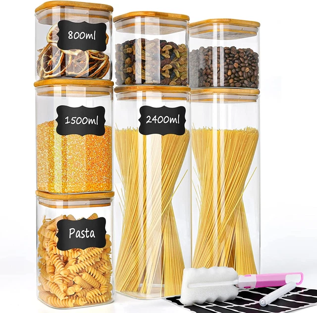 Confezione da 4 barattoli in vetro da 300 ml con coperchio ermetico, piccoli contenitori per alimenti con coperchio, barattoli per avena durante la notte, barattoli per insalata, barattoli per