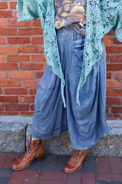 Jaded Gypsy Harem Out And About Pants Boho Lightweight - Chambray