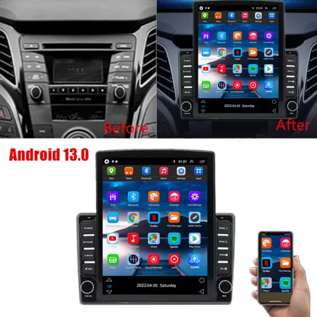 9.7" Android 13.0 Stereo Radio GPS Wifi 4+32GB Für Hyundai i40 2010-2021 Carplay